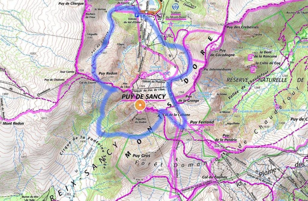 Carte IGN circuit ski de rando