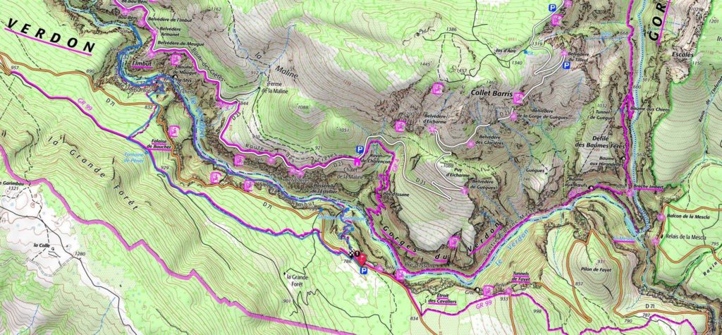 carte ign sentier imbut verdon