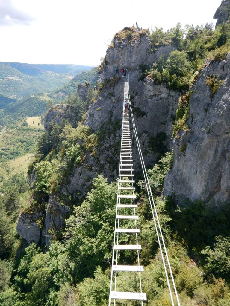 pont suspendu via ferrata Florac