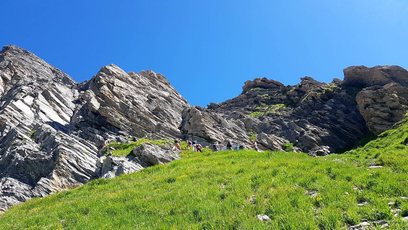 départ via ferrata roselend