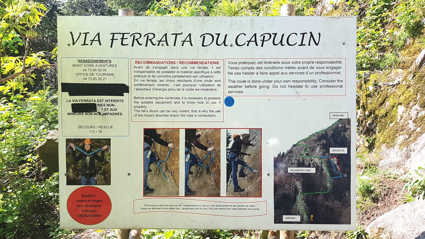 plan parcours via ferrata capucin