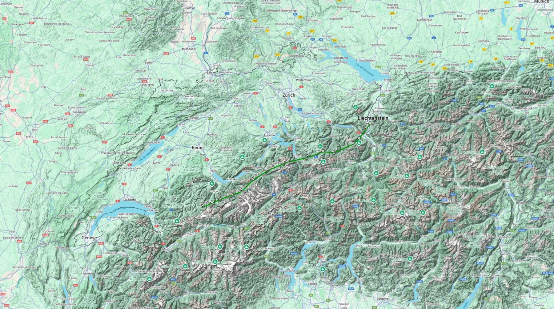 via alpina itinéraire vert