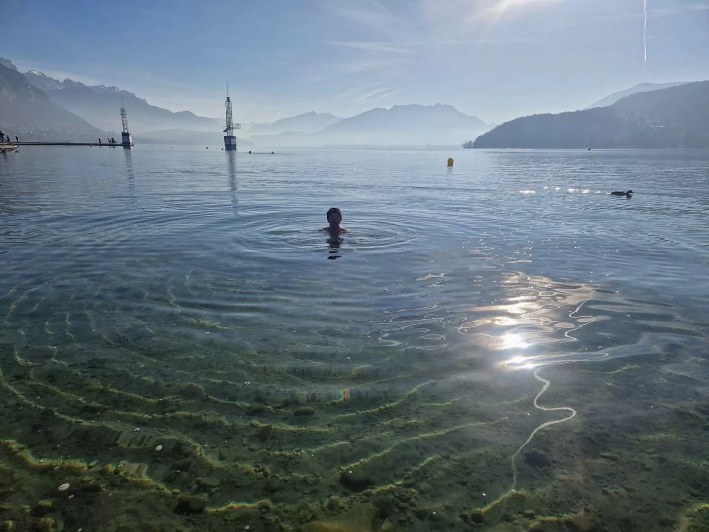 baignade 1er janvier lac Annecy