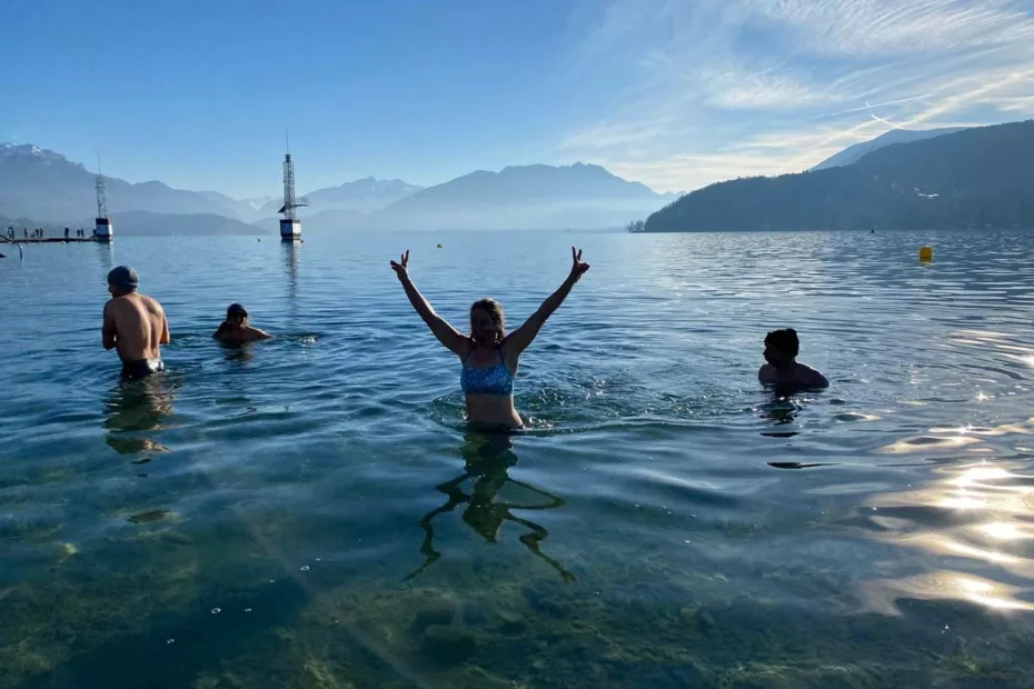 baignade lac Annecy 1er janvier