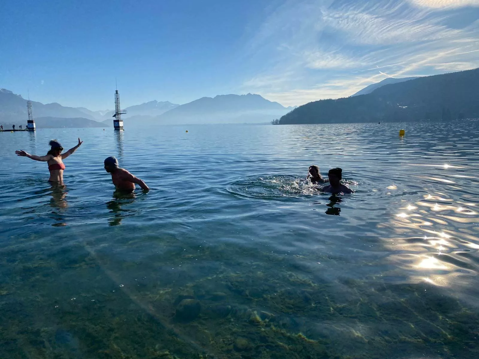 bain lac Annecy nouvel an