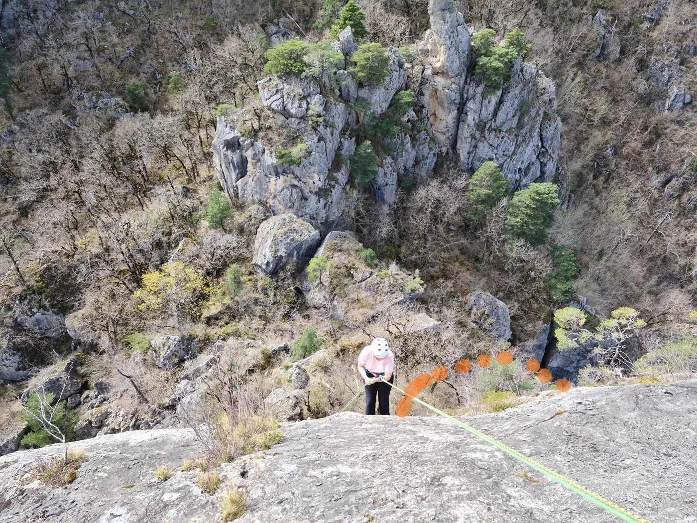 voie de descente en rappel Roc Aiguille